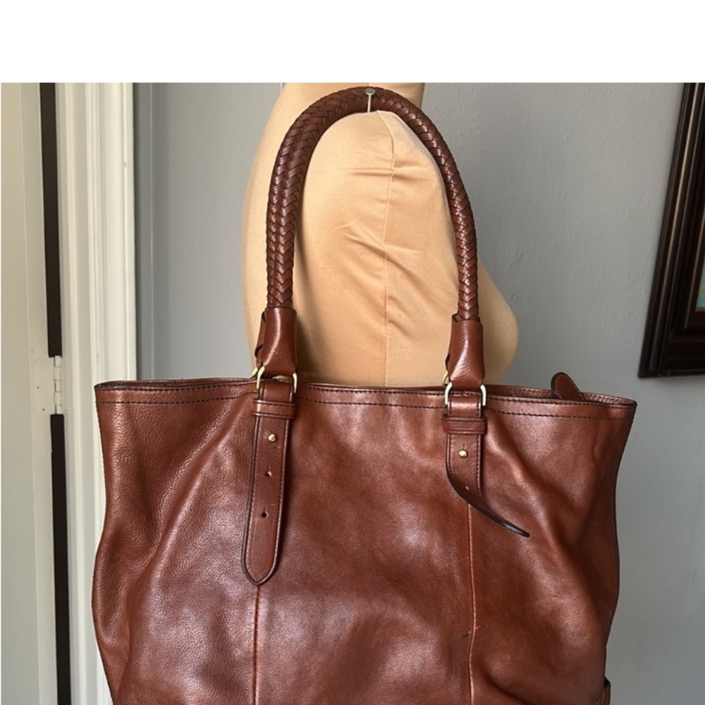 COLE HAAN brown leather tote